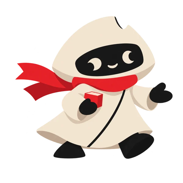 Keeper, Progression’s companion, in a resuming pose.